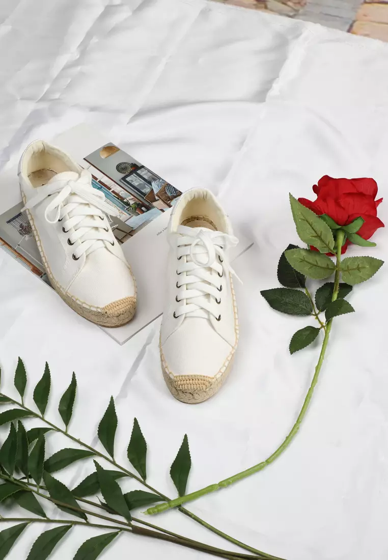 Platform Lace Up Canvas Espadrilles HB010