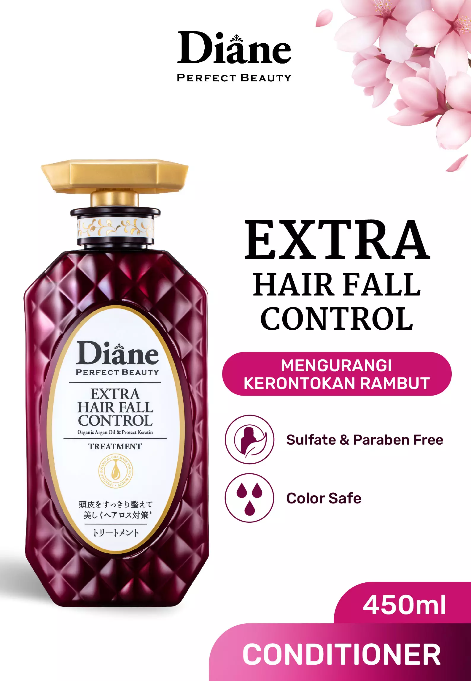 PAKET Diane EXTRA HAIR FALL CONTROL Shampoo + Treatment (Conditioner)