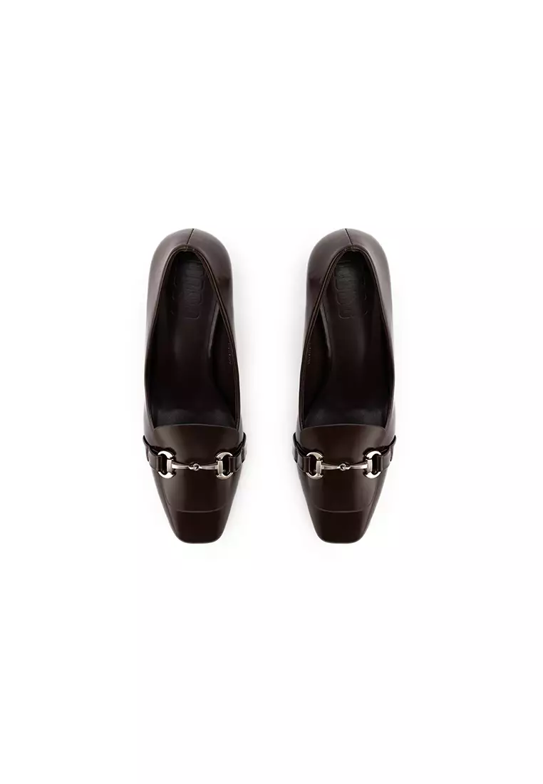 SQUARE TOE HEEL PUMP 复古感方头中跟鞋