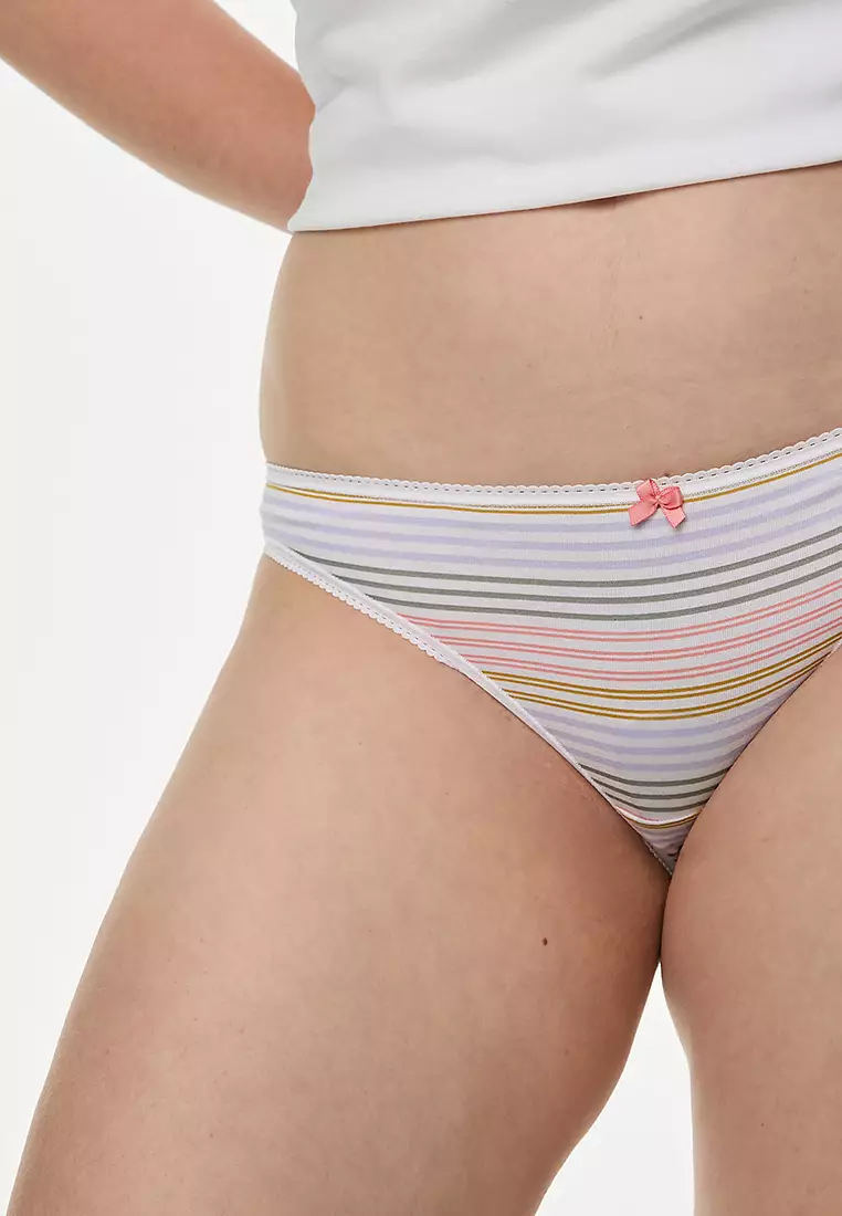 5pk Cotton Lycra Printed Bikini Knickers