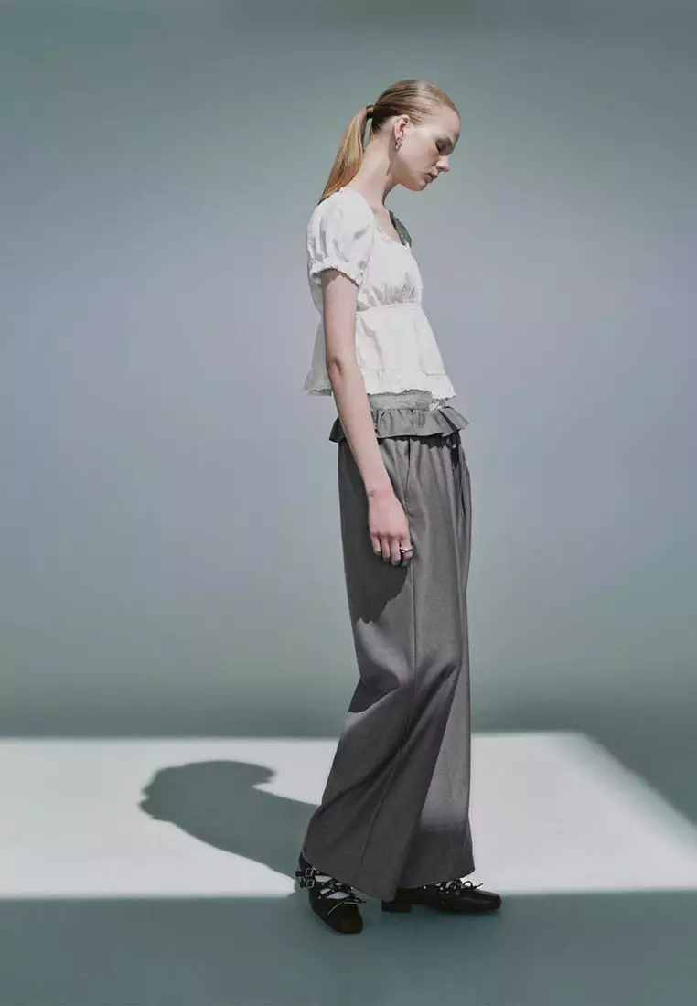 Ruffle Hem Overhead Blouses