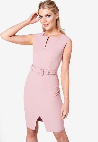 Jual Paper Dolls Self Belt Bodycon Dress Original Zalora Indonesia