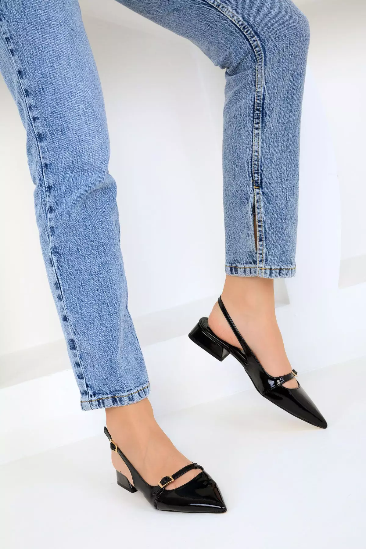 Faux Patent Leather Heels