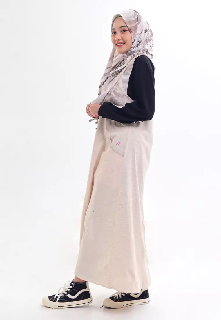 Rabbani - Over All Dara Lengan Pendek Zeenar Jersey Cream RMO