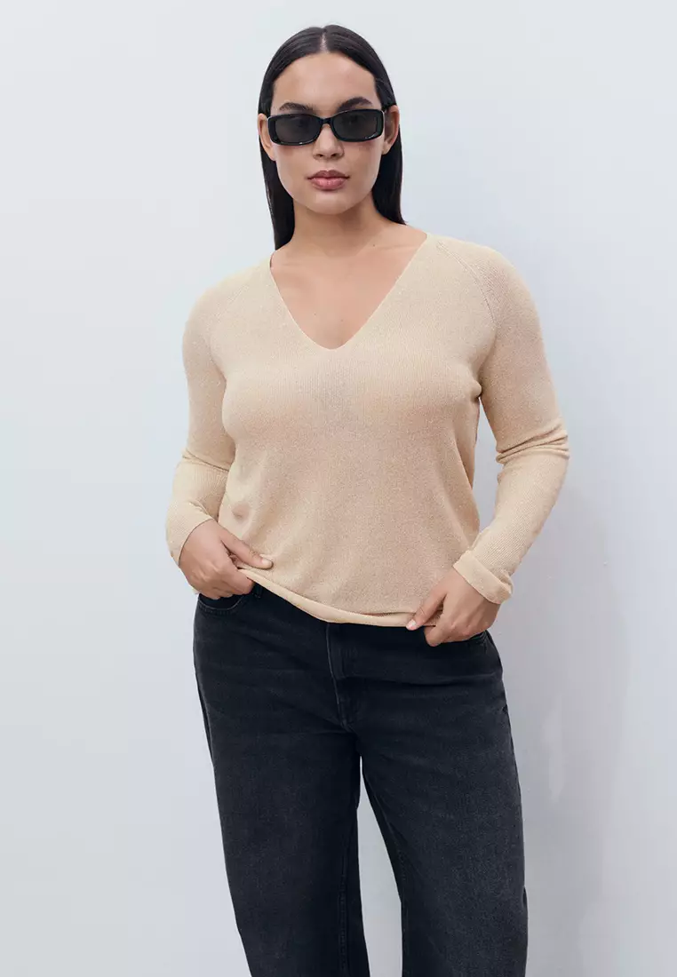 V-Neck Lurex Sweater