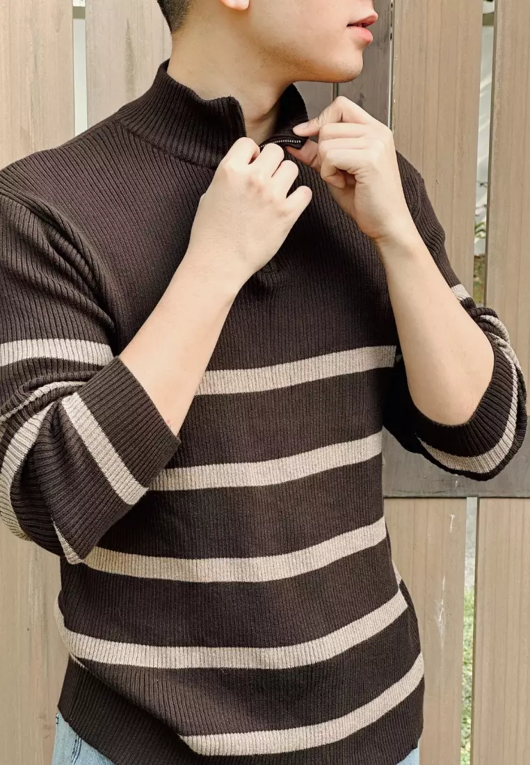 Kale Dickson Brown / Sweater Rajut Lengan Panjang Pria premium berbahan dasar cotton wool