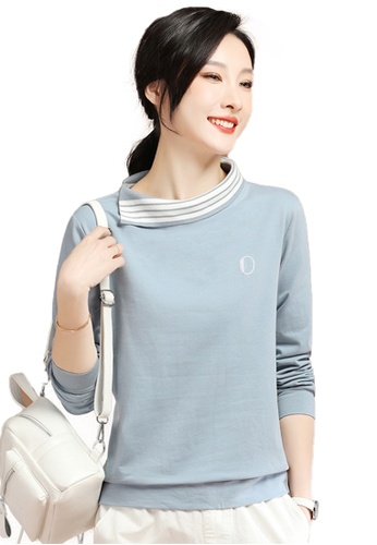 A-IN GIRLS blue Versatile Striped Long Sleeve Sweater T-Shirt 7BF96AAA34864BGS_1