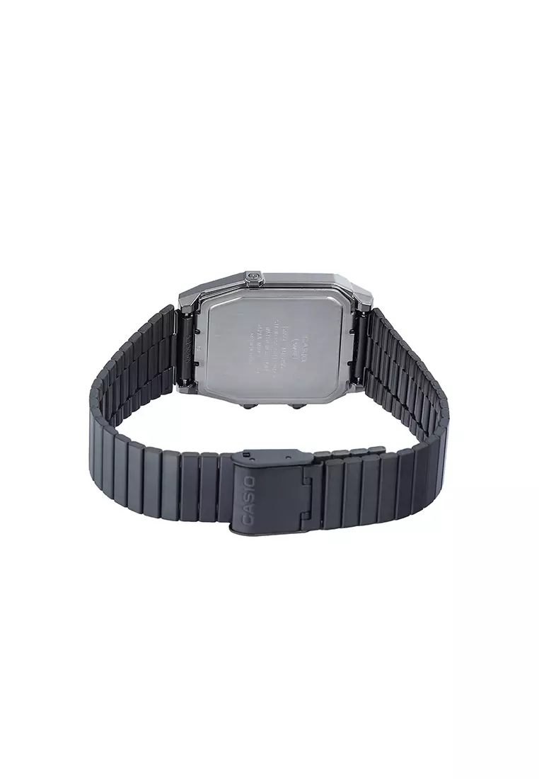 Vintage AQ-800EB-2A Unisex Analog-Digital Watch Grey Stainless Steel Strap