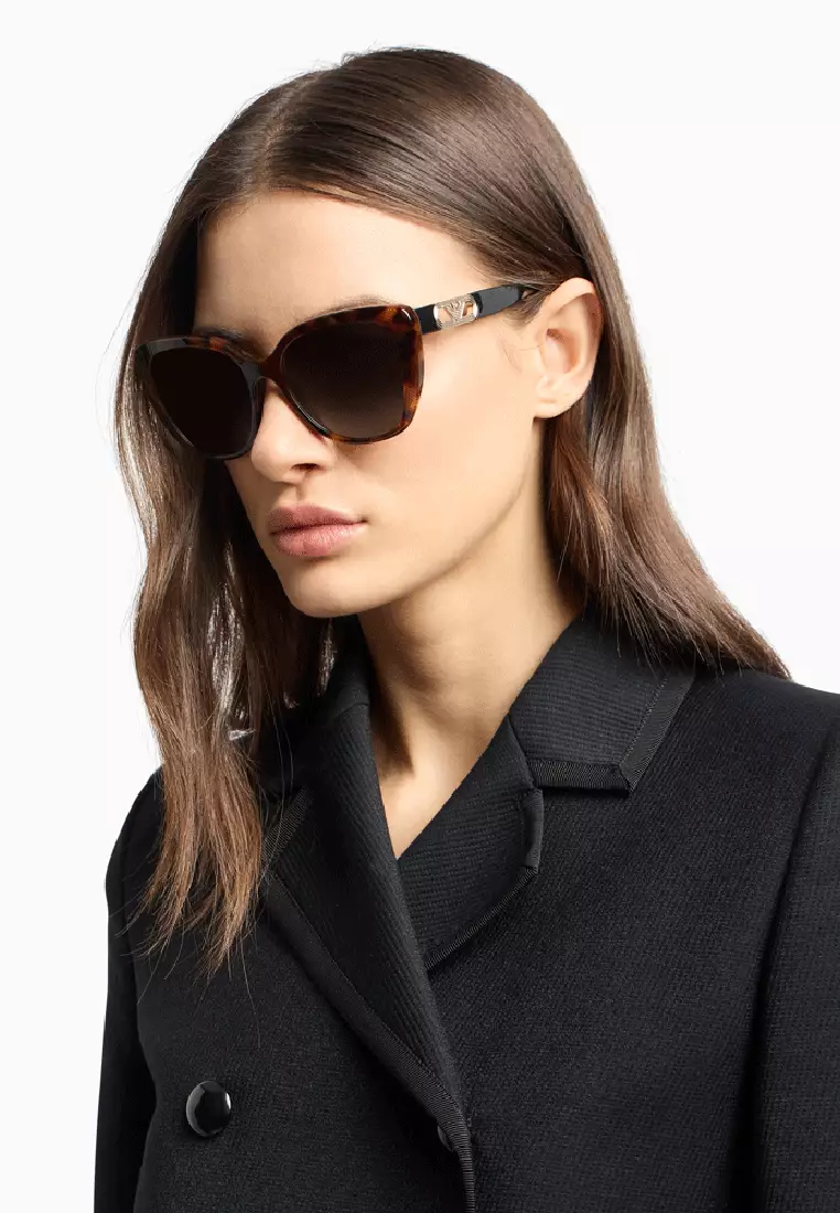 Buy Emporio Armani Women's Butterfly Frame Brown Acetate