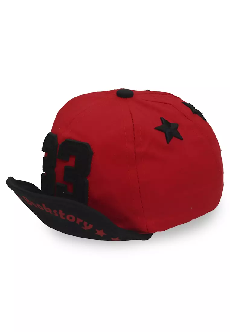 Javer Topi Baseball Anak Unisex Motif Star 33 Adjustable Strap Material Cotton ORIGINAL - Red