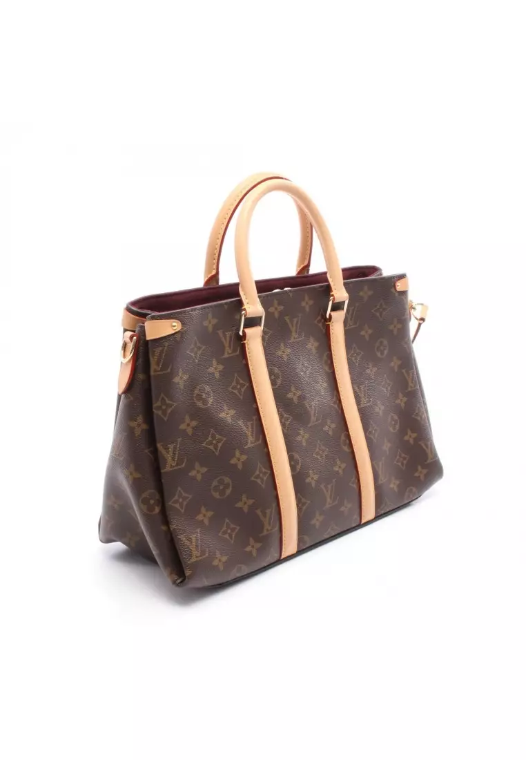 Pre-Loved Louis Vuitton Soufflot MM monogram Handbag PVC leather Brown