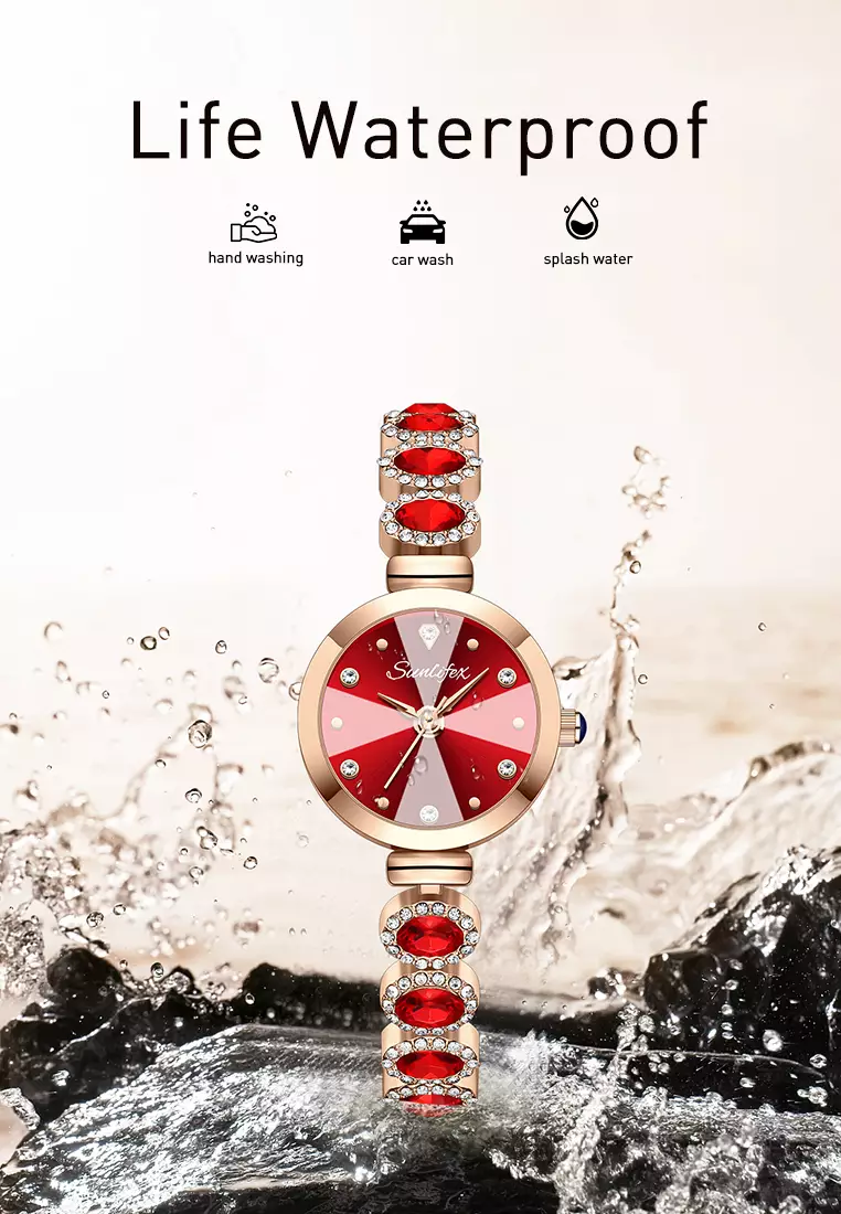 Jam Tangan Wanita Korea Elegan Tali Gelang Berlian Anti Air Jam Tangan Cewek Original rosered