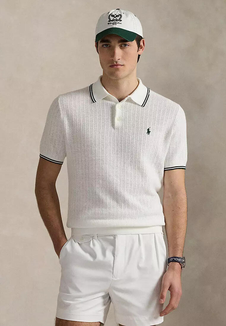 Buy Polo Ralph Lauren Wimbledon Cotton Polo-Collar Sweater