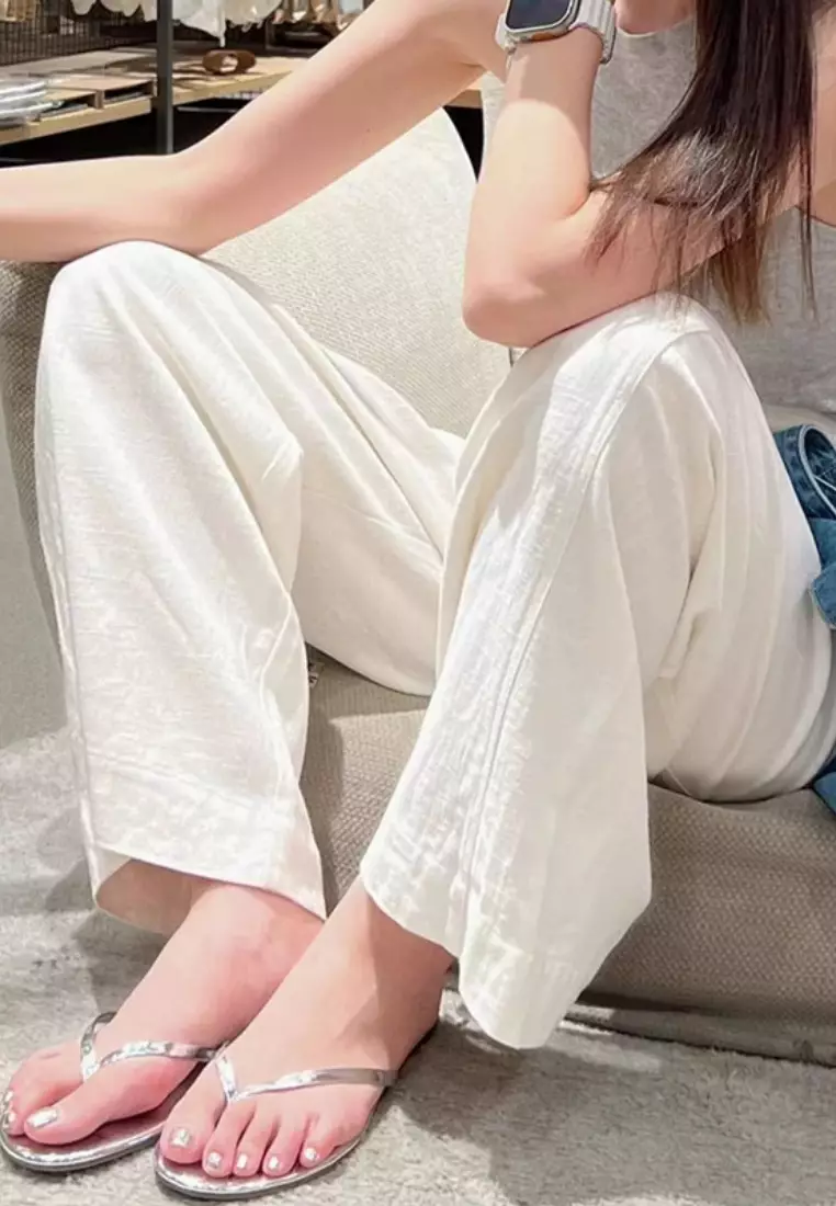 New Elegant Causal Loose White Pants K043002