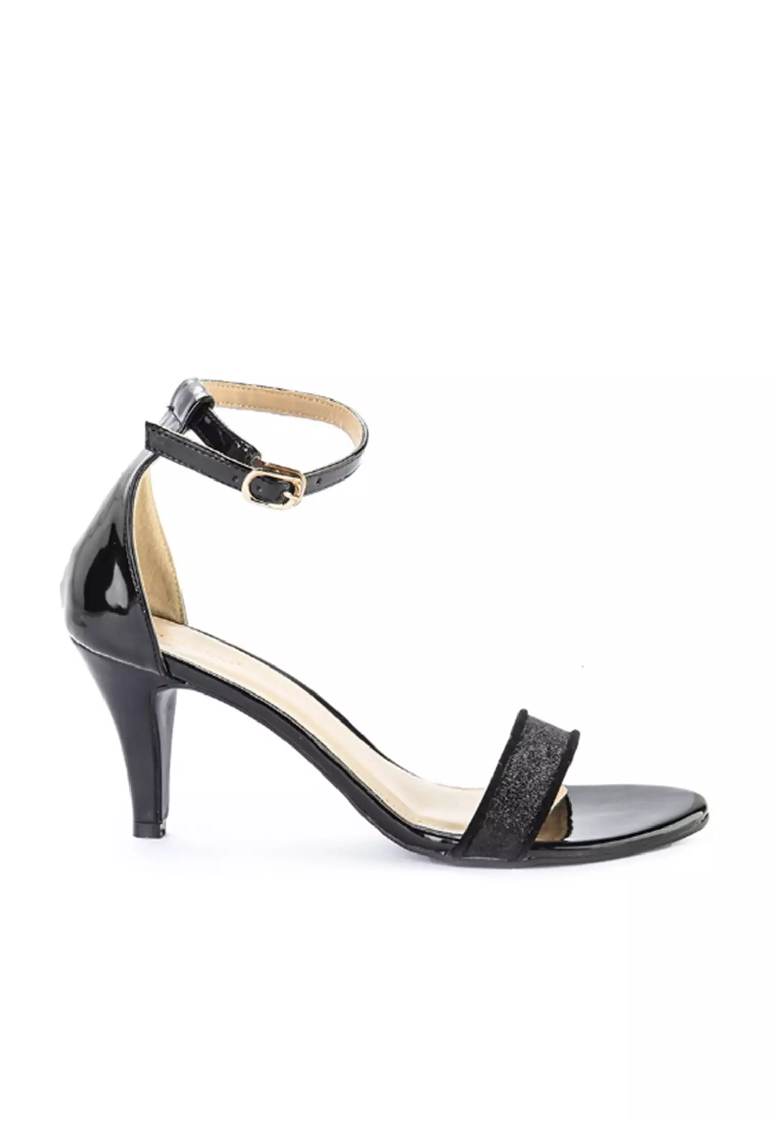 Valerie Sandal Ankle Strap Kitten Heels Wanita