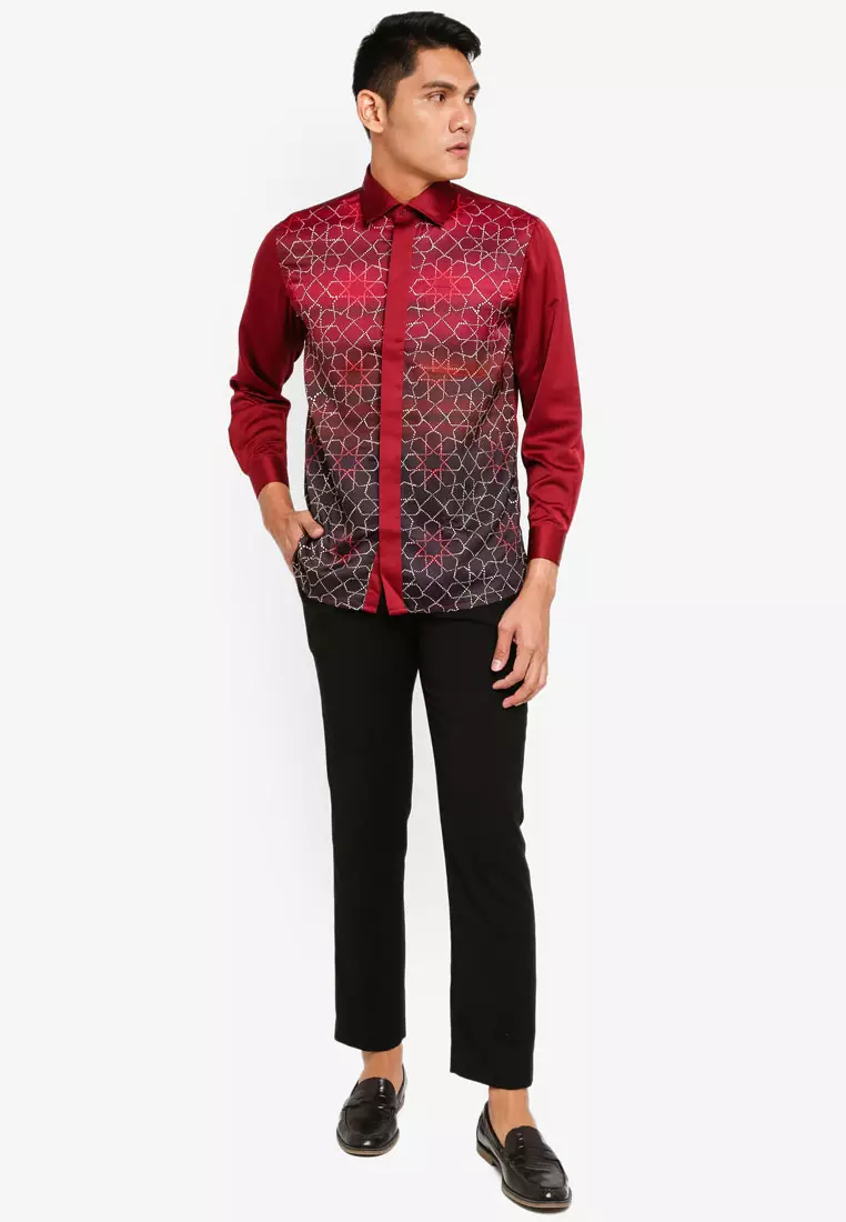 Buy Gene Martino Long Sleeve Batik Shirt 2024 Online | ZALORA Philippines