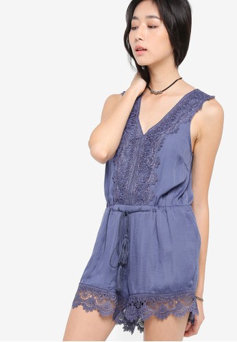Love Playsuit With Lace Trimmings And Tassels