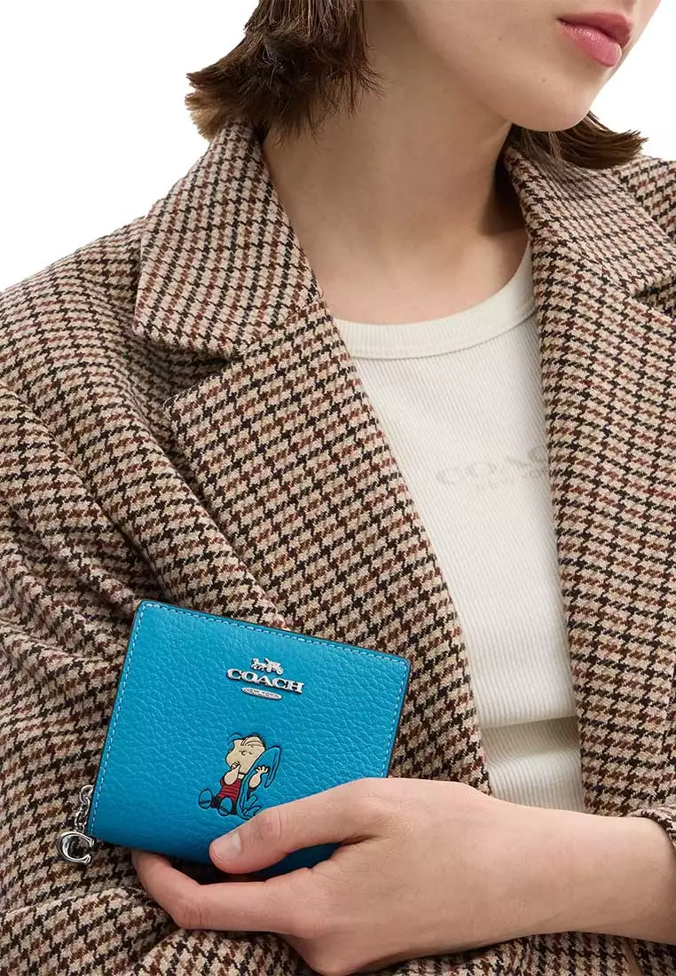 Buy Coach Coach X Peanuts Snap Wallet With Linus Parrot Blue