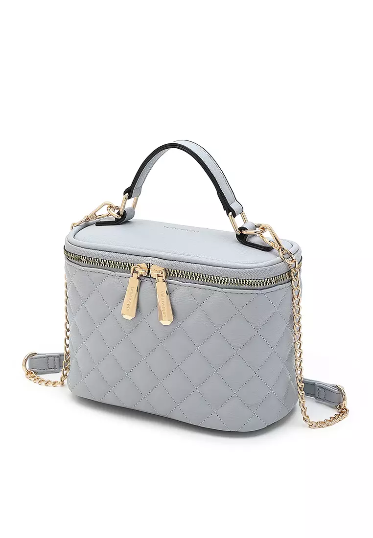 Women's Quilted Top Handle Bag / Sling Bag / Crossbody Bag (手拿袋 / 斜孭袋) - 藍色