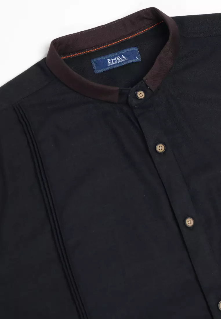 Emba Denim - Arsalan Kemeja Koko Pria Lengan Pendek Regular Black