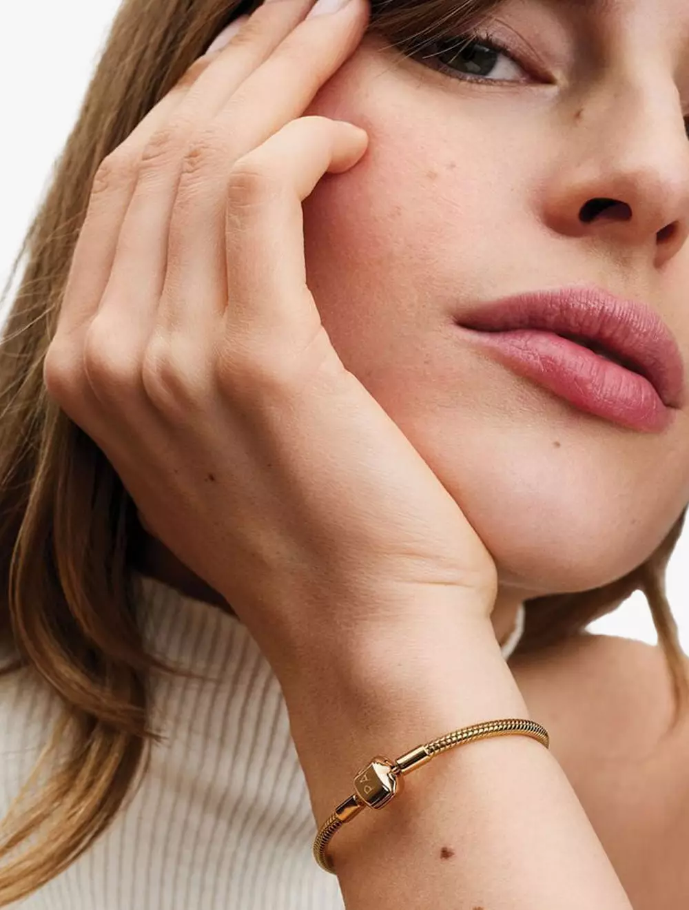 Snake chain 14k gold-plated bracelet