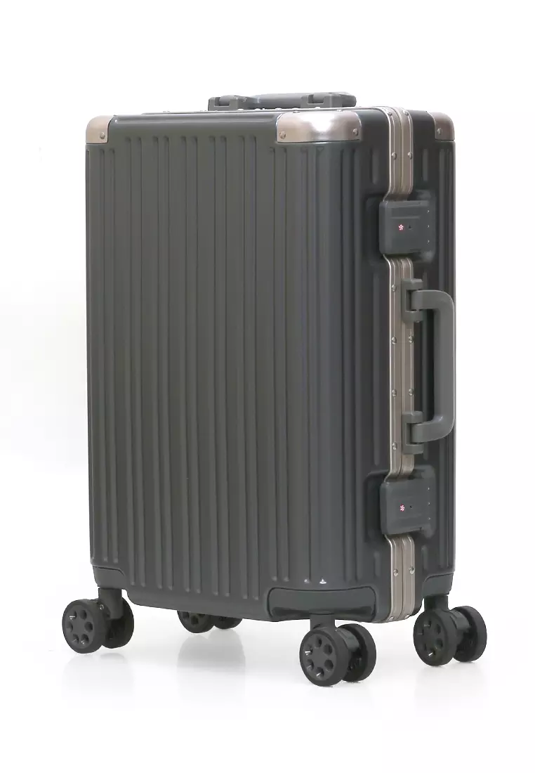 Carlton Koper Frame Aluminium Unisex Size 20 Inch Travel Bag Large Compartment TSA Lock Material Polycarbonate ORIGINAL - Gray
