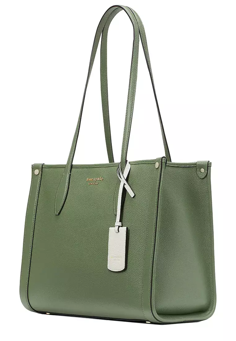 Tory Burch Ella Floral Tote Bag Sage Green in Canvas - US