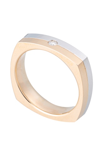 LITZ white LITZ 18K White Gold & Rose Gold Diamond Men Ring PJ-MS011M 9C54FAC5B22FDFGS_1