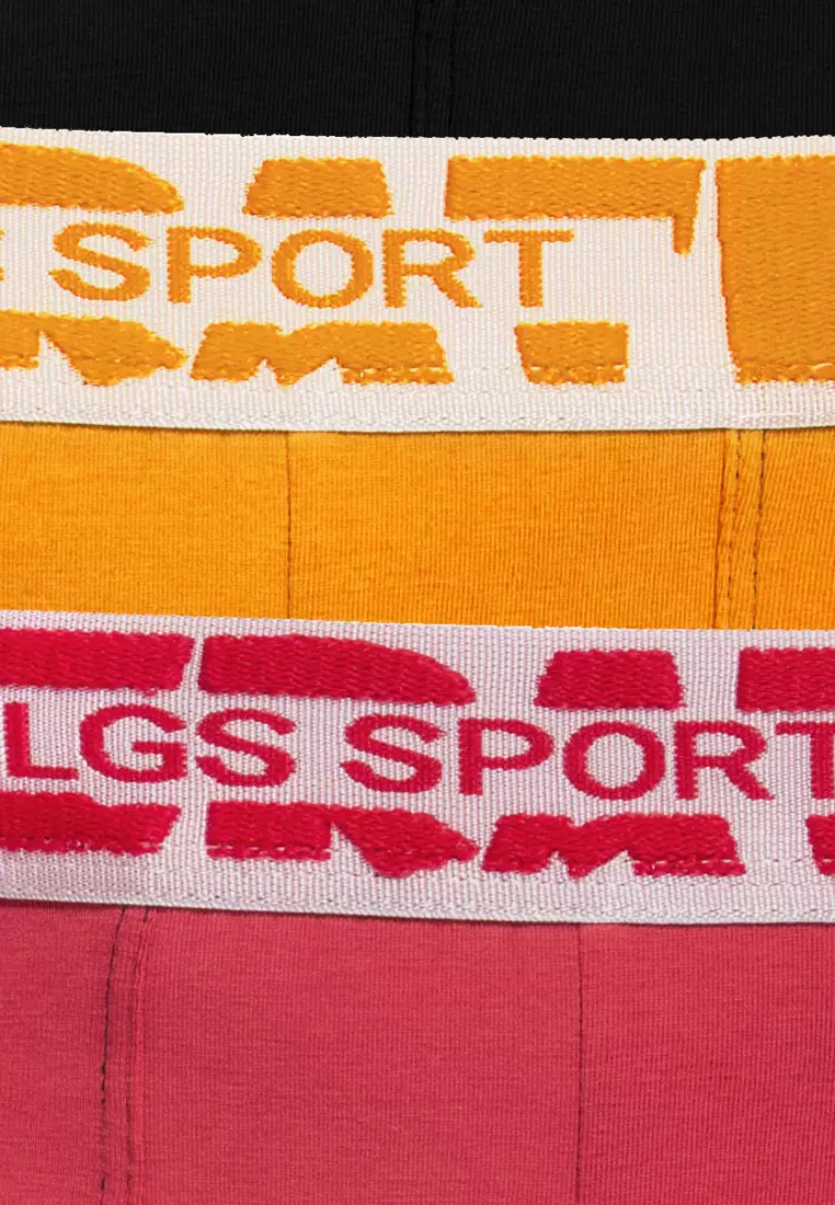 LGS - Boxer - Paket 3 - Red Orange Black - LEBX.002.658.3.7C Karet Katun