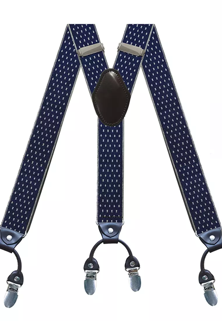 Men's Adjustable Elastic 6 Clips Suspenders