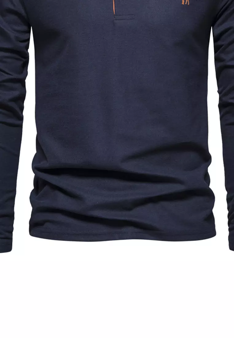 Contrast-color Embroidered Polo Shirt‌ AX-T12