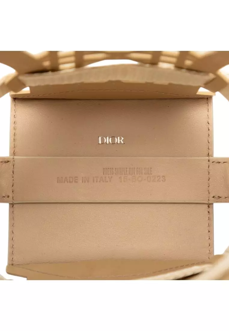 Pre-Loved Dior Raffia And Leather Sahara Wicker Basket Bucket Bag