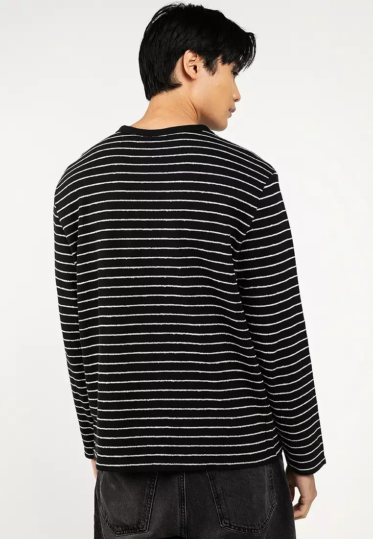 Ls Crepe Stripe Tee - Calvin Klein Jeans