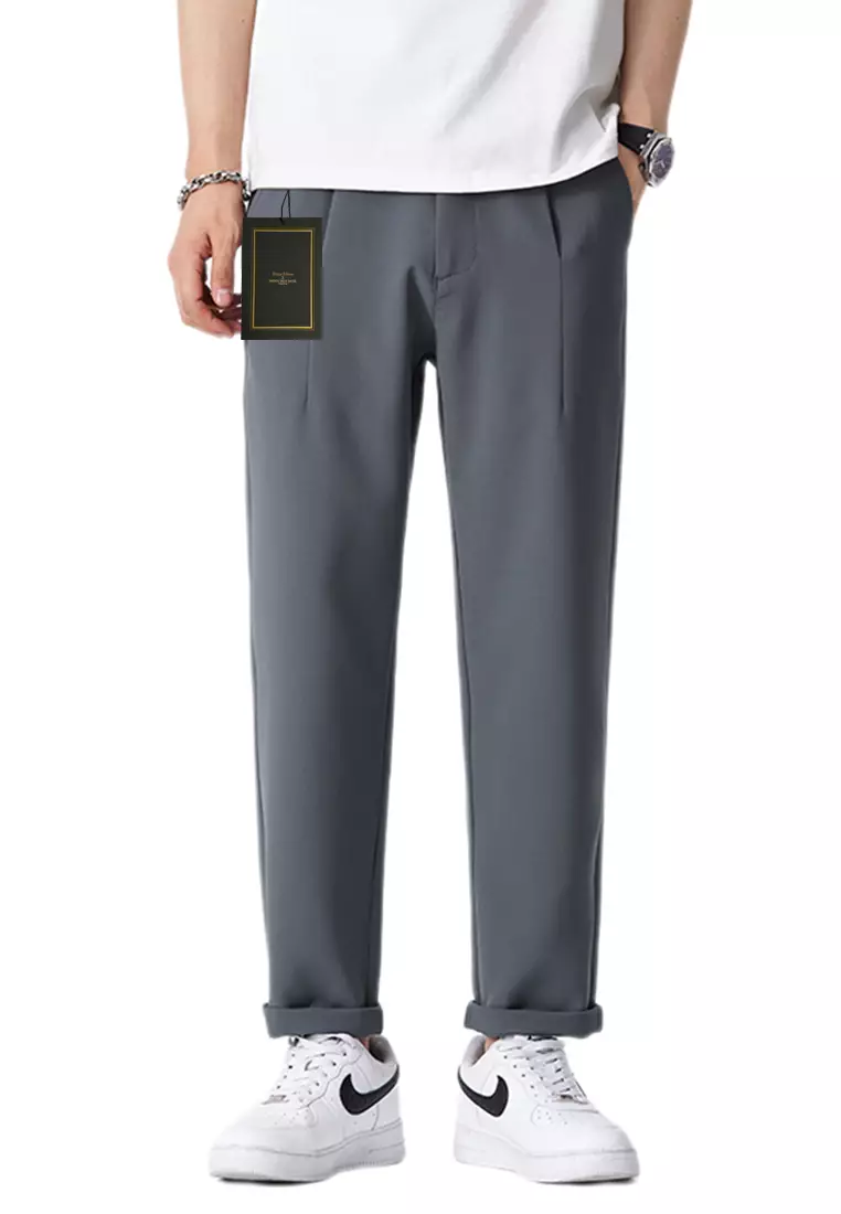 Elastic Waistline Straight Suit Pants AY-L9821