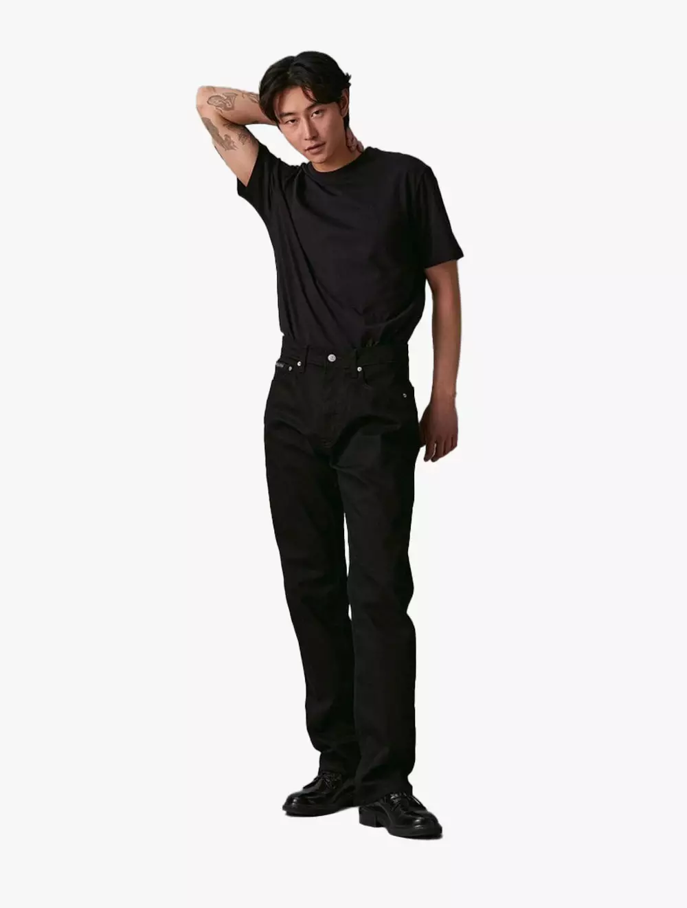 CALVIN KLEIN - STANDARD STRAIGHT FOREVER BLACK JEANS - Black - black
