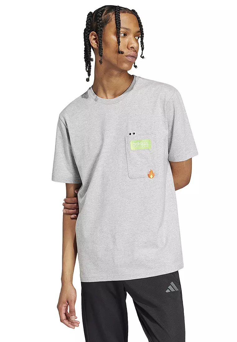ADIDAS【遊び心のあるデザイン☆Remoji Pocket Tシャツ 】 Men's adidas Remoji Pocket Sportswear T-Shirt