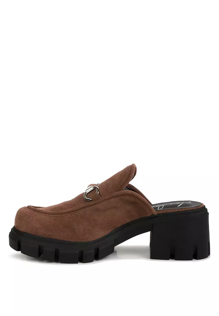 Brown Velvet Slip On Loafers