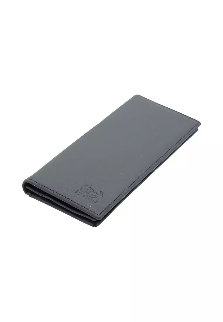 Grain Leather RFID Bi-Fold Long Coin Wallet for Men PWB 20576