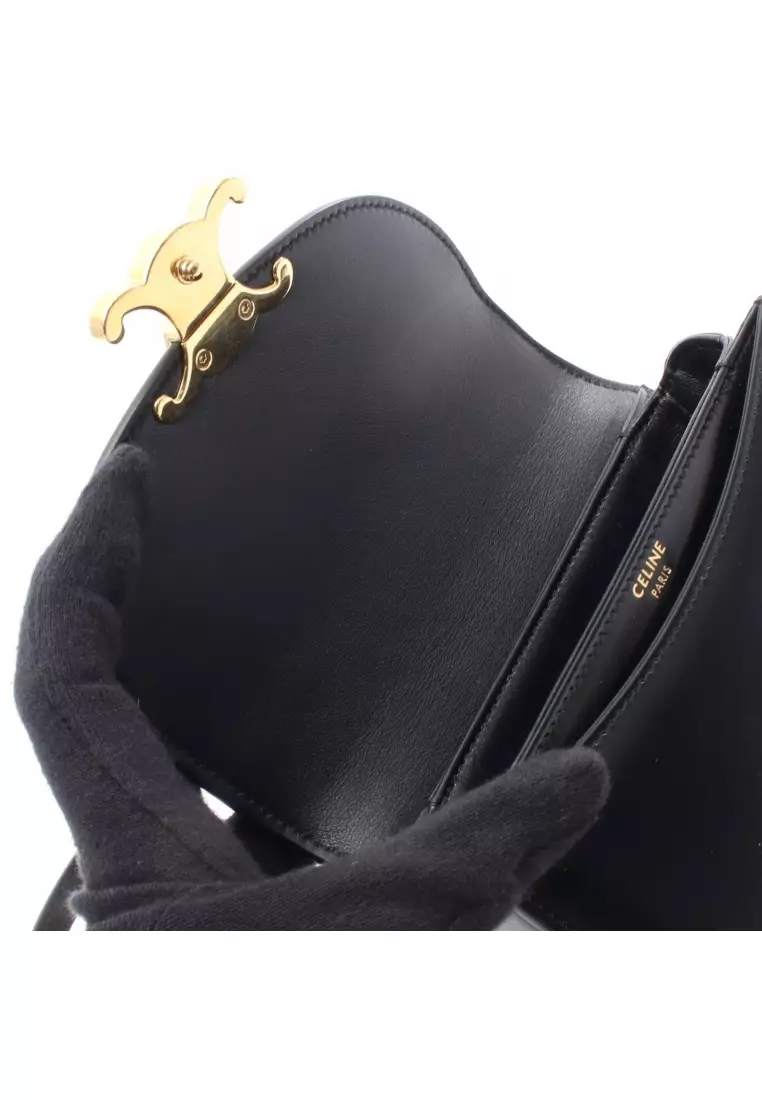 Pre-Loved Celine mini Buzas claire Handbag leather black 2WAY
