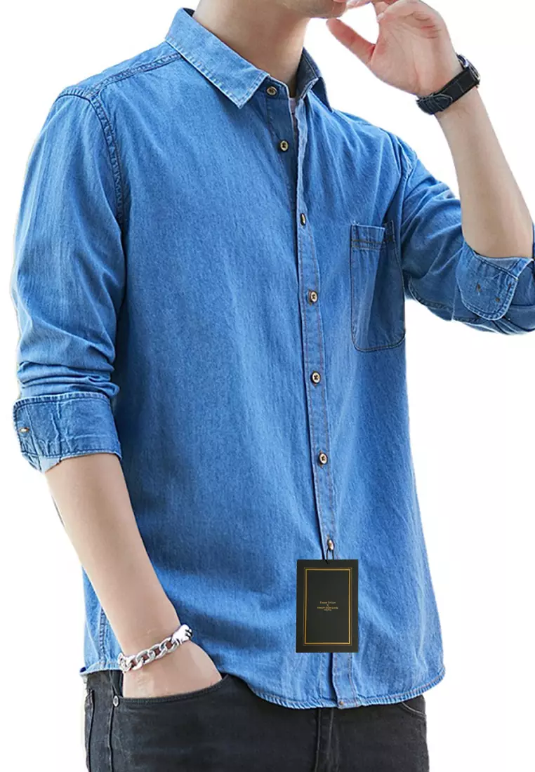Thin Long Sleeved Denim Shirt C709