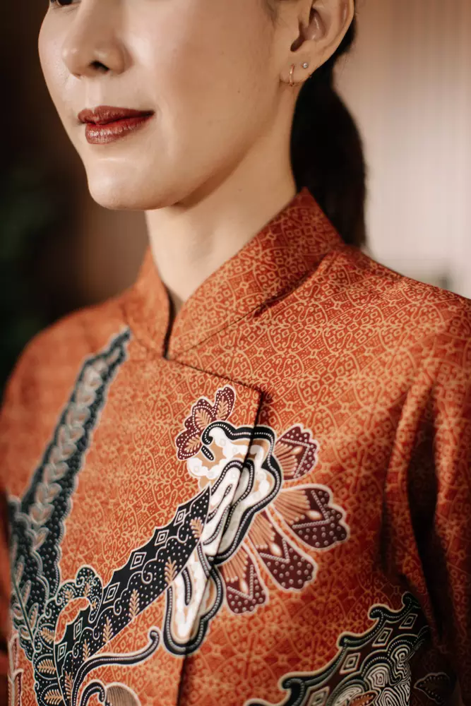 Adyatma Sasmaya Terracotta Blouse Batik Wanita Janggan Katun