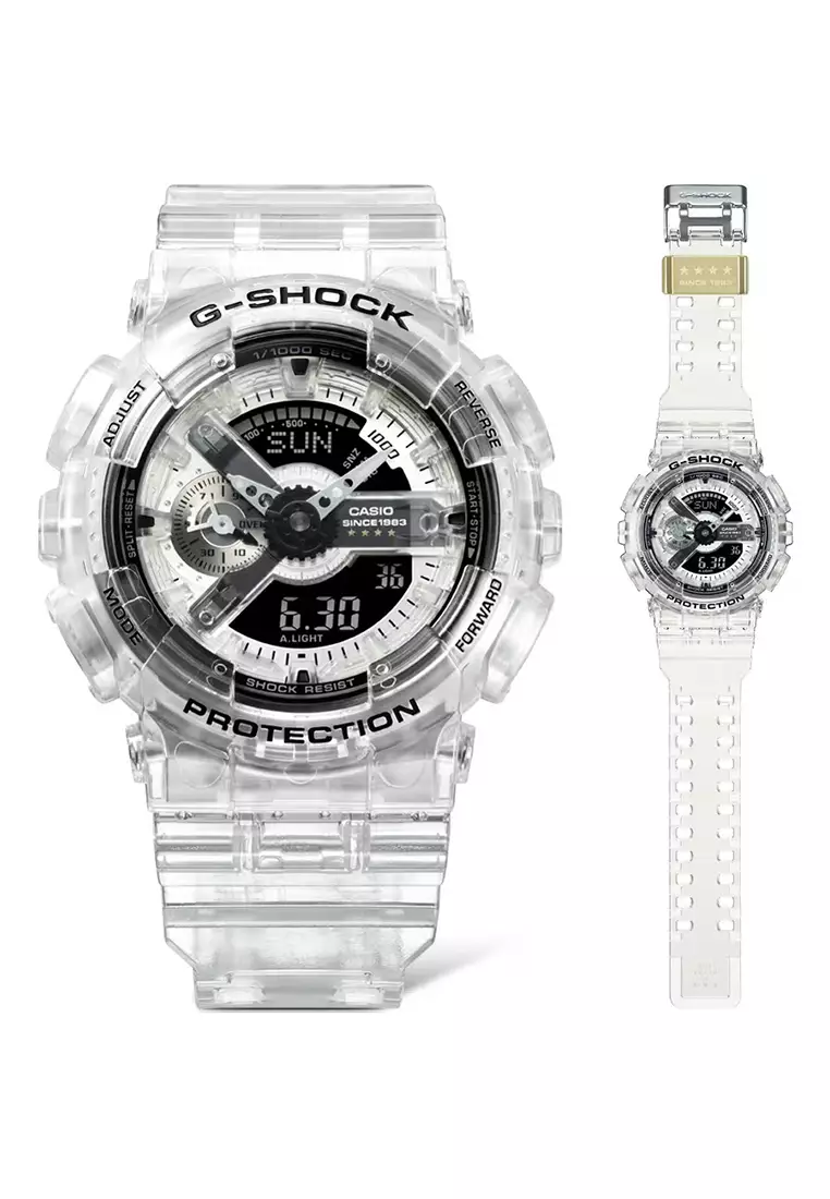 Jam Tangan Analog Digital Pria G-Shock 40th Anniversary Clear Remix GA-114RX-7A Resin Band