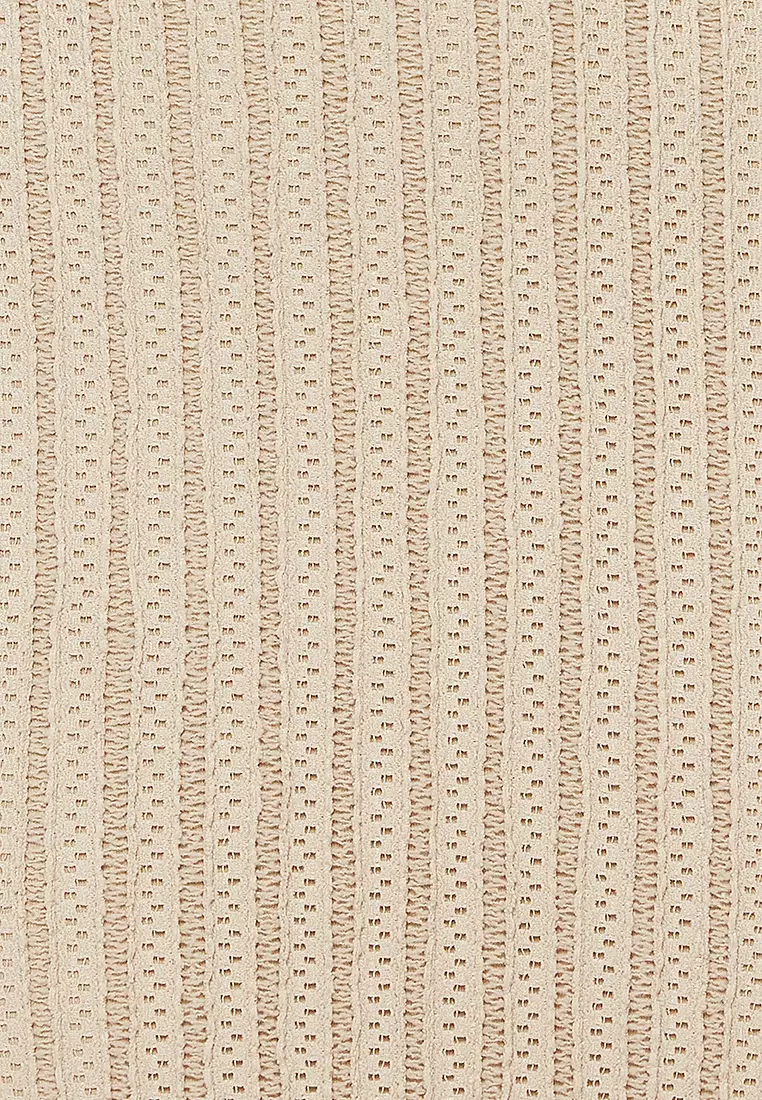 Knitted Dress with Shoulder Ribbon