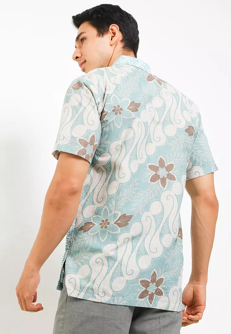 Seno Kemeja Batik Pria Premium Casual Modern Lengan Pendek
