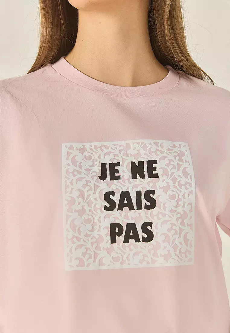 Women's Crew Neck Short Sleeve Printed Cotton Loose T-Shirt 5447 60283289