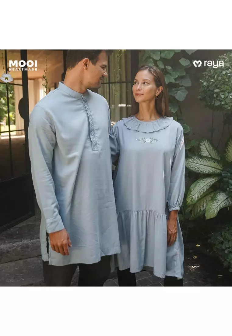 Mooi Tunik Wanita Atasan Wanita Dinara Tunik - White