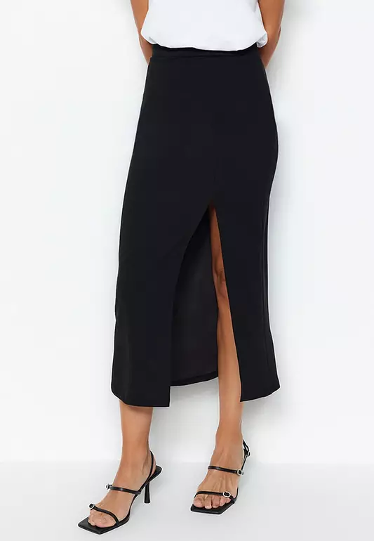 Slit Midi Skirt