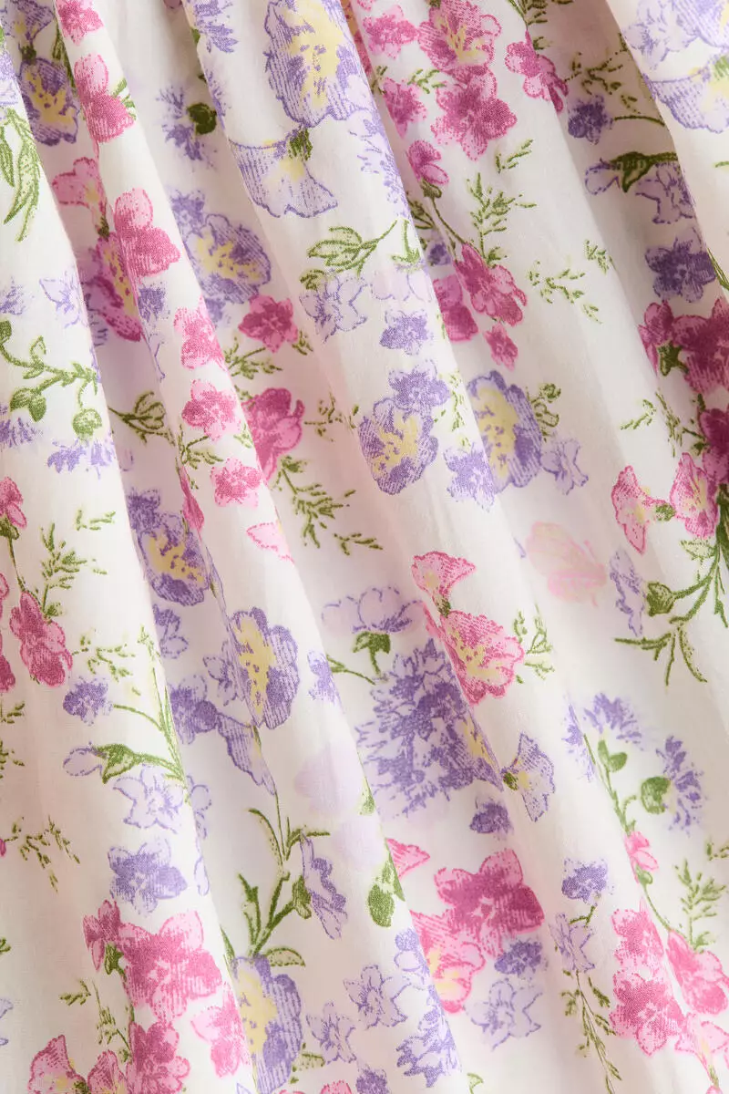 Flared-skirt cotton dress