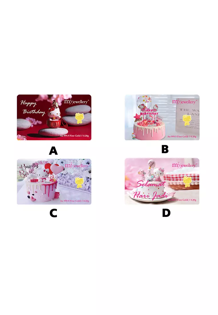 5G系列 999.9/24K足金 凱蒂貓生日系列卡片 (0.2克)