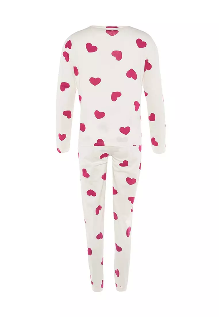 Heart Printed Pajamas Set